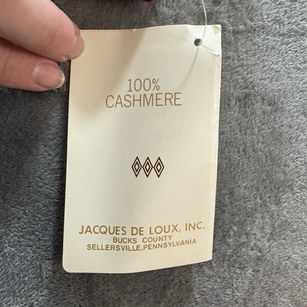 Vintage Jacques de Loux 100% Cashmere Sweater Red V Neck NWT Womens L Mens S USA - Picture 6 of 16